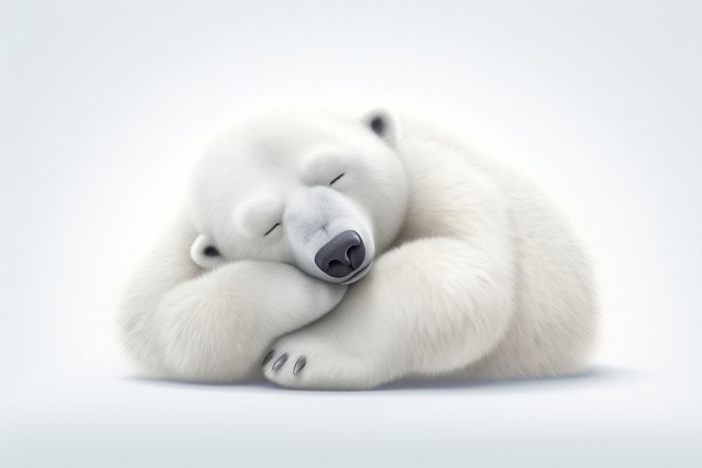 Polar bear wildlife sleeping cartoon. AI generated Image by rawpixel.
