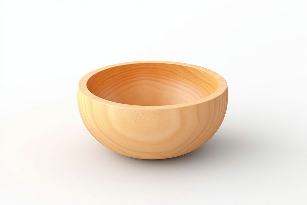 Bowl wood white background simplicity. AI generated Image by rawpixel.