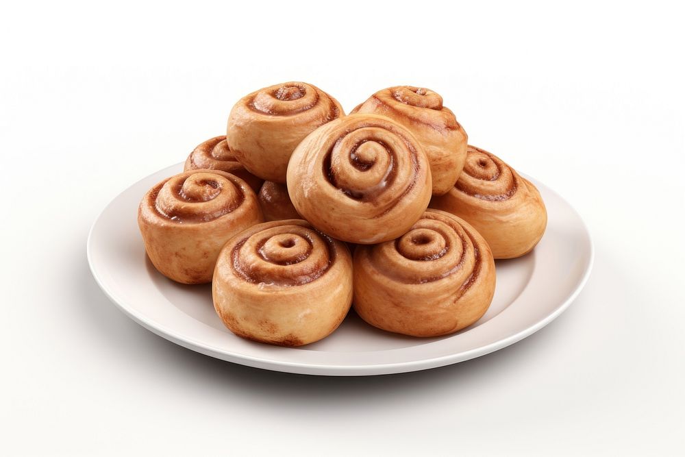 Cinnamon buns plate dessert pastry. AI generated Image by rawpixel.