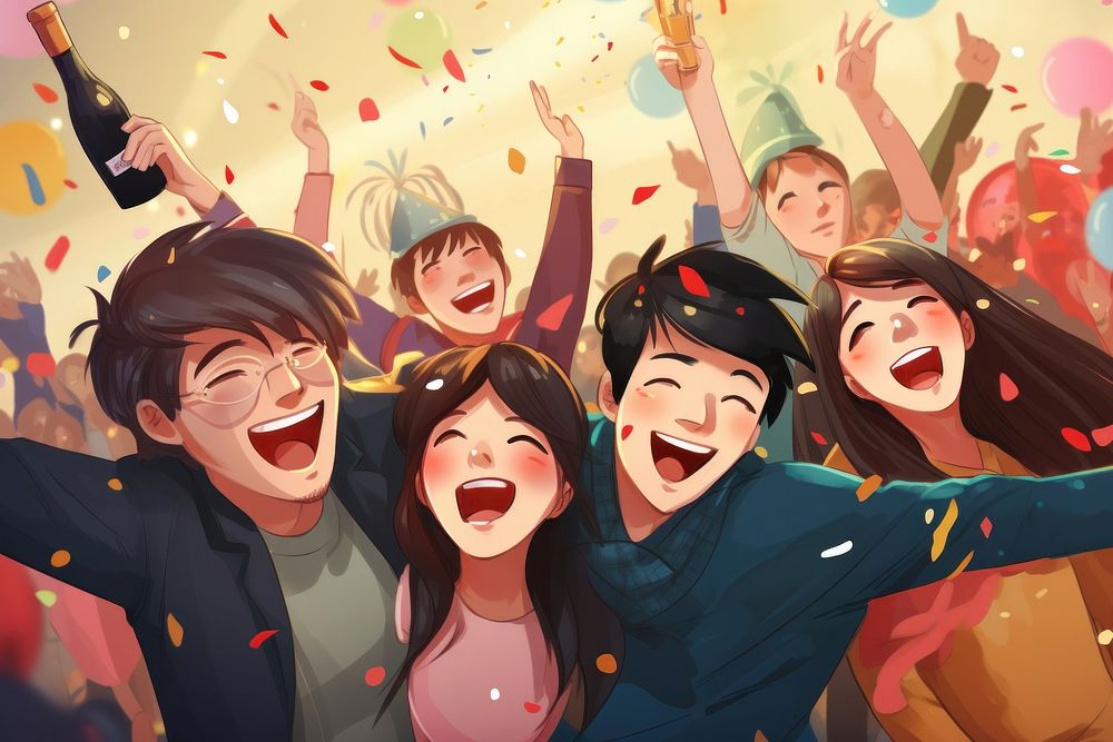 Adult party togetherness celebration. AI generated Image by rawpixel.