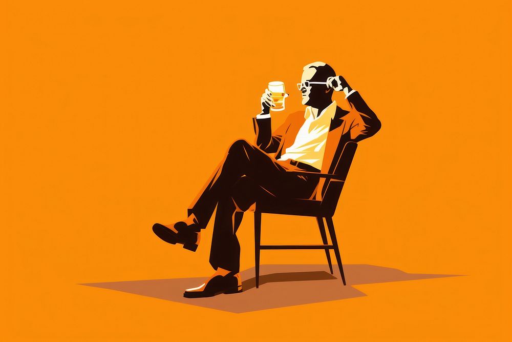 Sitting chair adult man. AI generated Image by rawpixel.