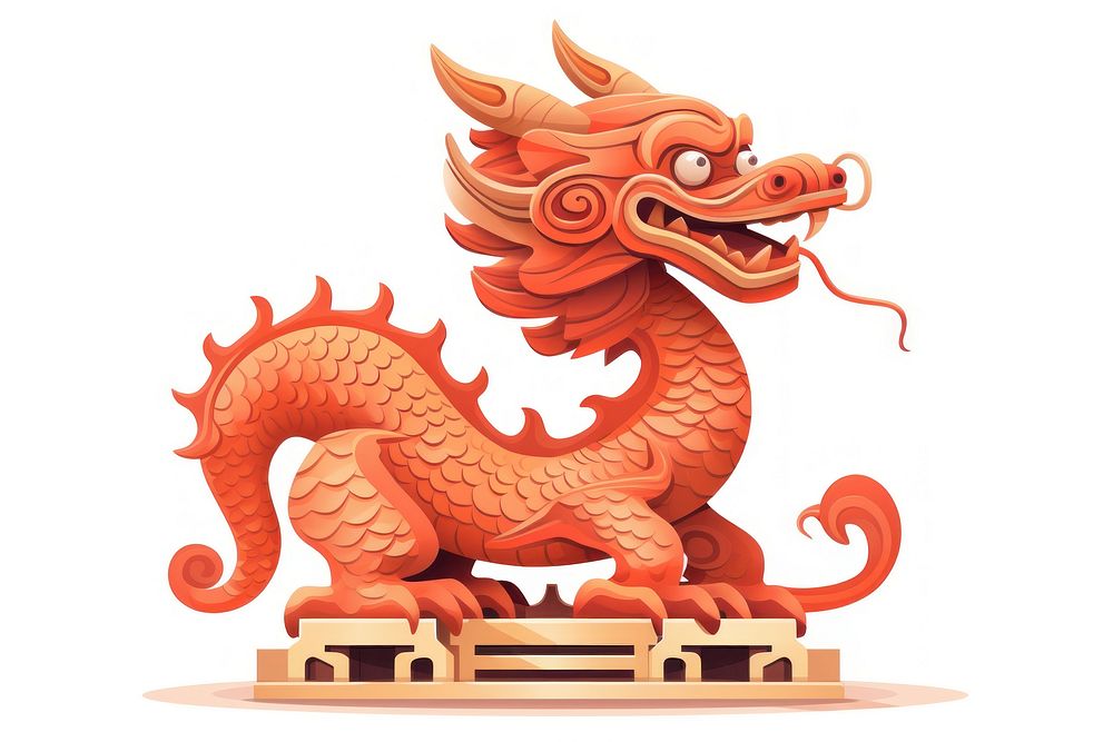 Wood dragon red representation celebration. AI generated Image by rawpixel.