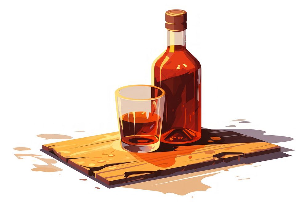 Bottle glass table drink. AI generated Image by rawpixel.
