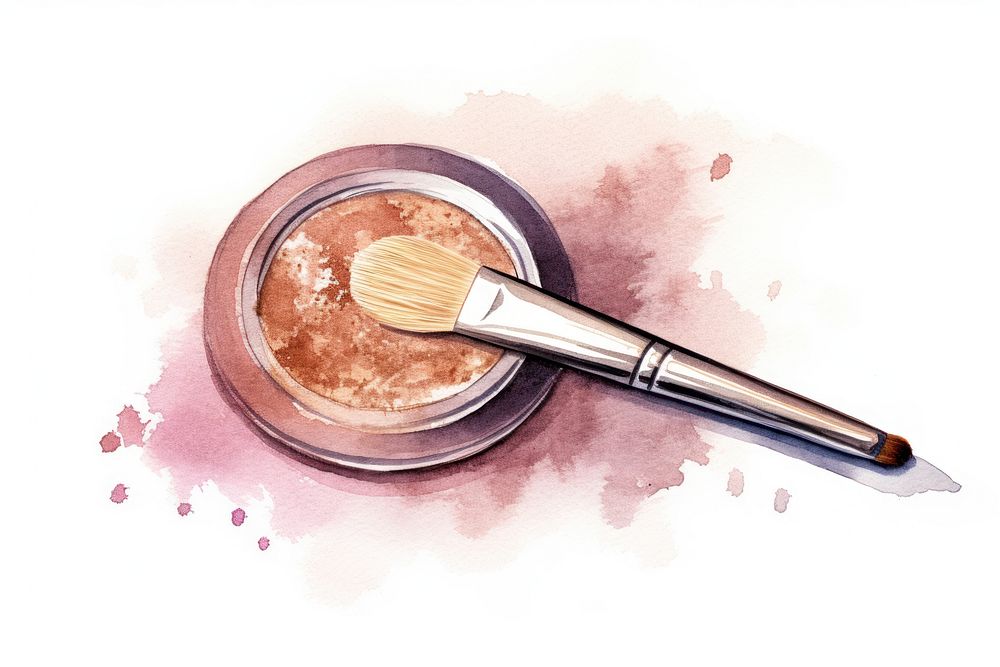 Brush cosmetics palette sketch. AI generated Image by rawpixel.