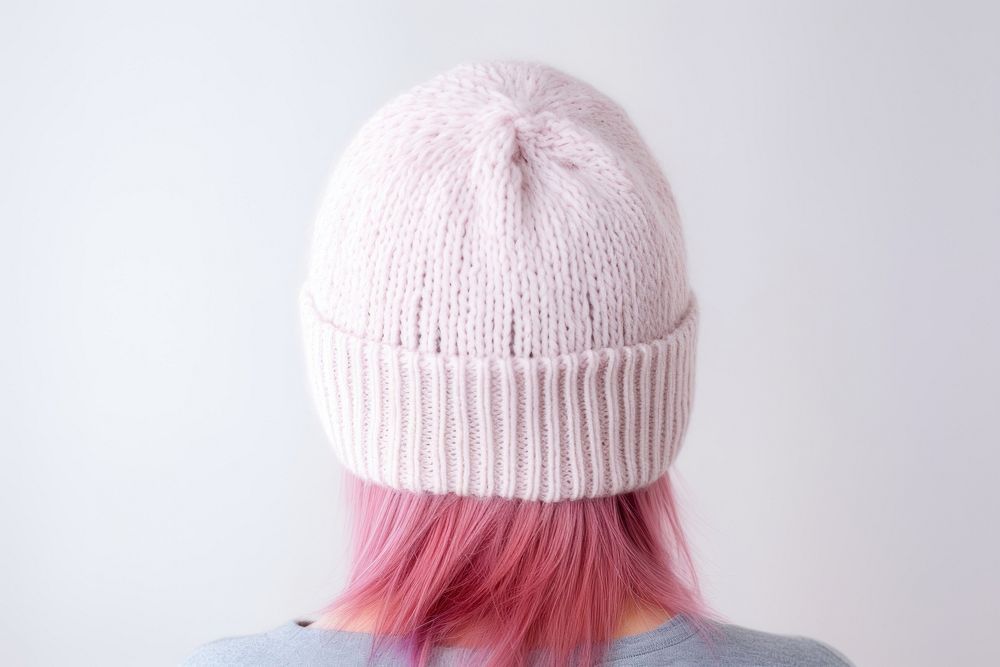 Knitted beanie female adult. 