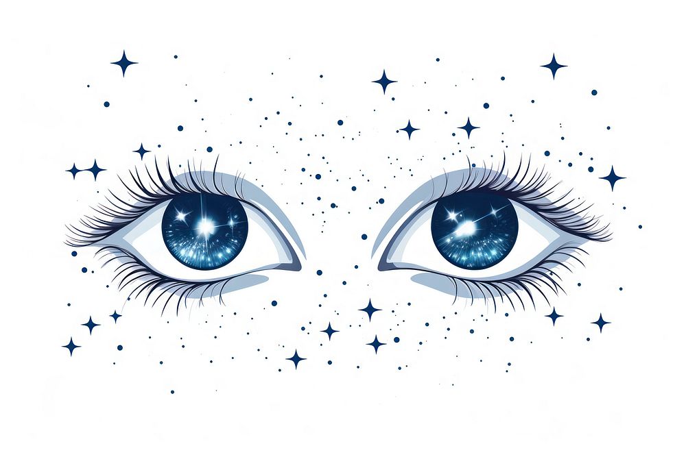 Starry eyes drawing sketch illustrated. AI generated Image by rawpixel.