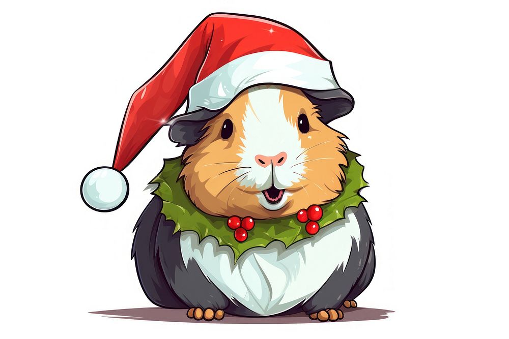 Guinea pig christmas mammal animal. AI generated Image by rawpixel.