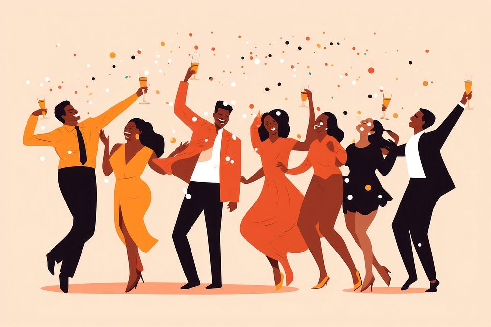 New year dancing party adult. AI generated Image by rawpixel.