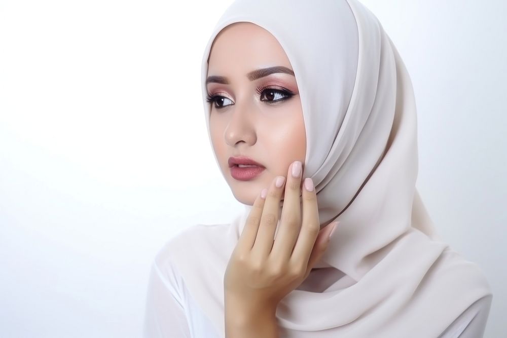 Adult hijab woman face. AI generated Image by rawpixel.