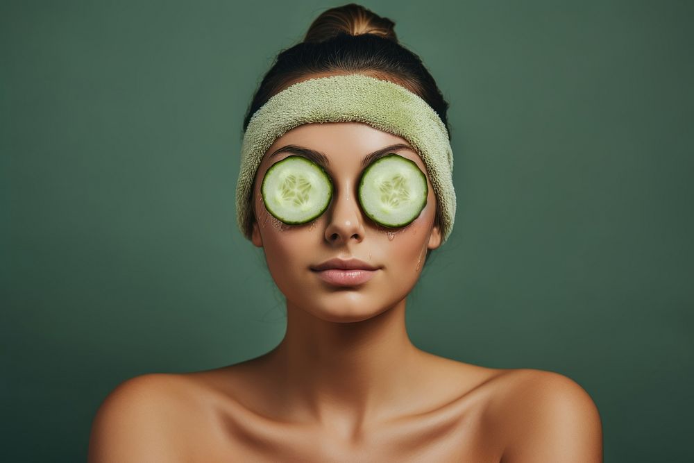 Portrait cucumber adult women. AI generated Image by rawpixel.