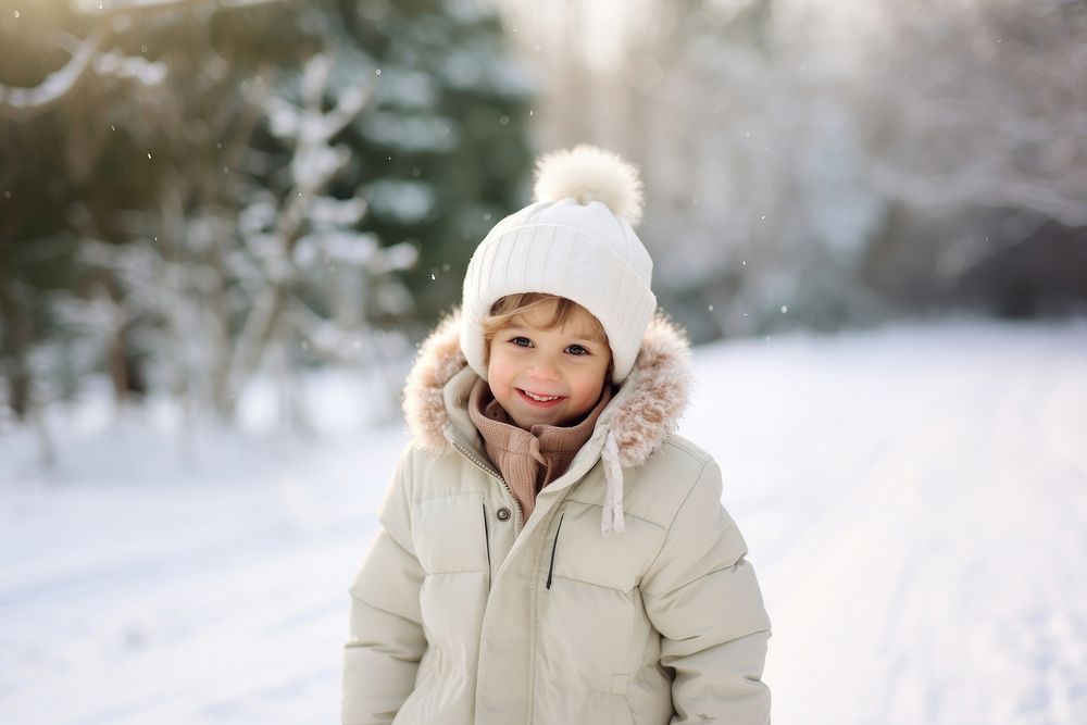 Coat snow cheerful outdoors. AI generated Image by rawpixel.