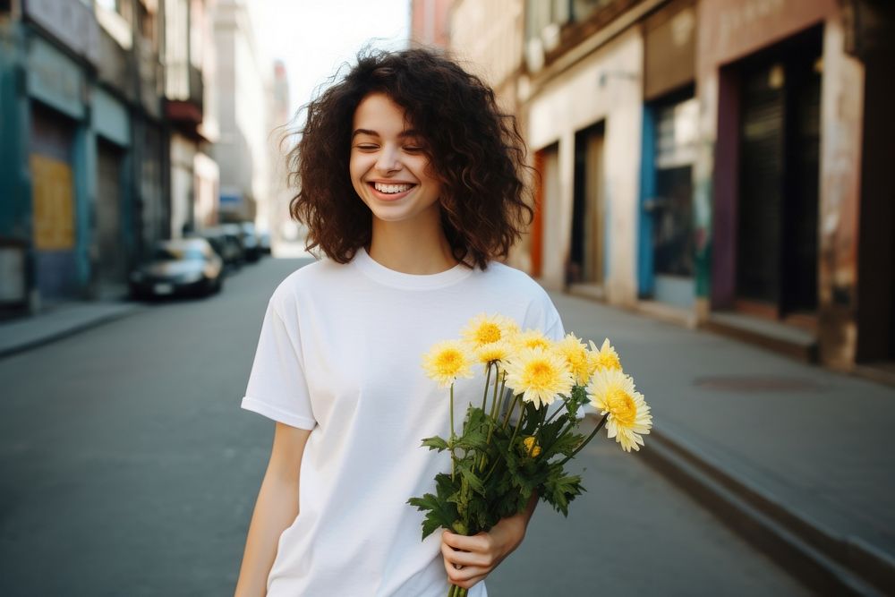 Cheerful street yellow adult. 