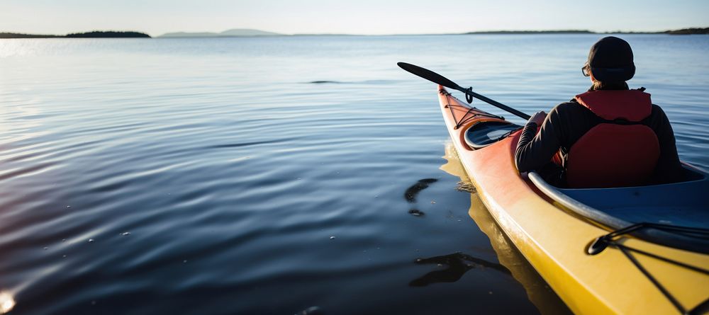 Kayak recreation kayaking canoeing. AI generated Image by rawpixel.