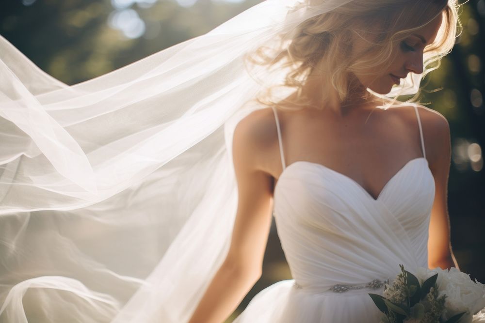 Wedding dress outdoors fashion. 