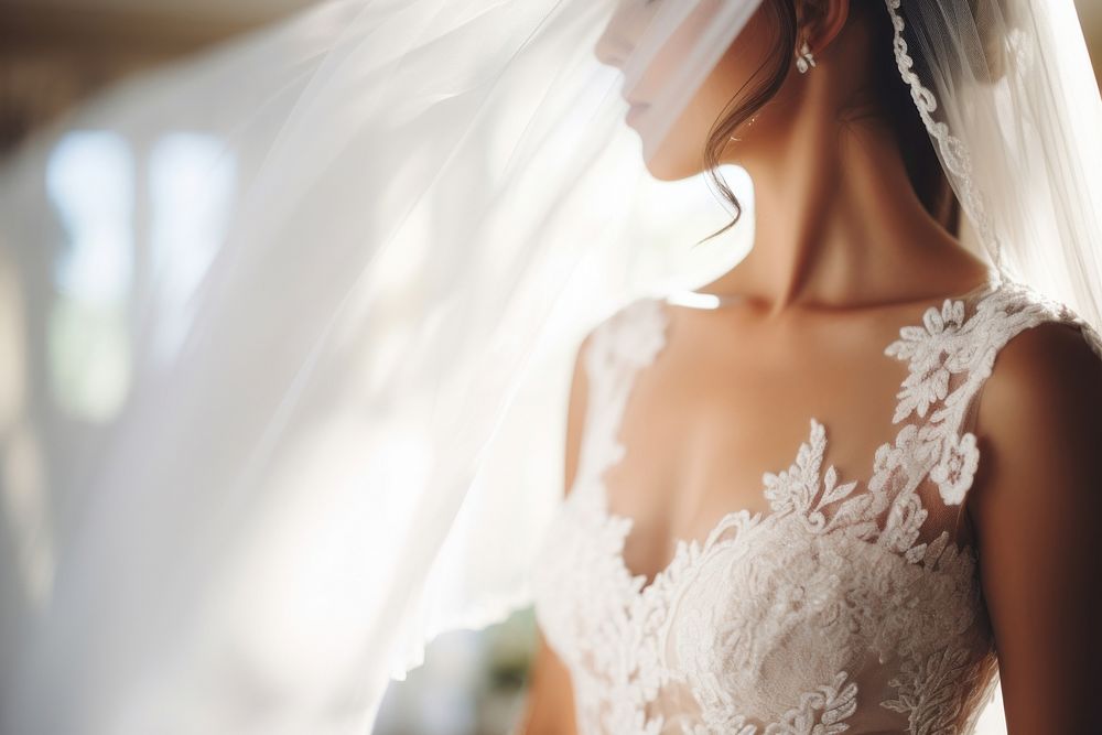 Wedding dress fashion veil. AI generated Image by rawpixel.
