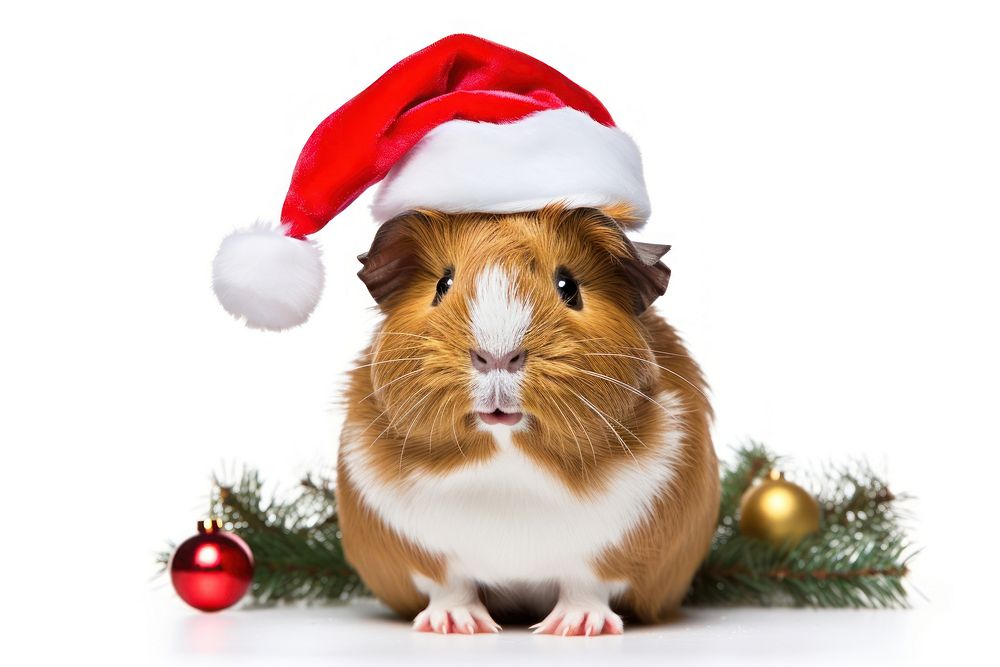 Guinea pig christmas hamster mammal. AI generated Image by rawpixel.
