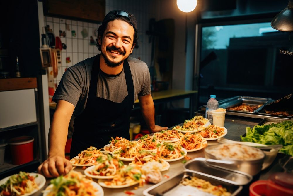 Street food pizza adult entrepreneur. AI generated Image by rawpixel.