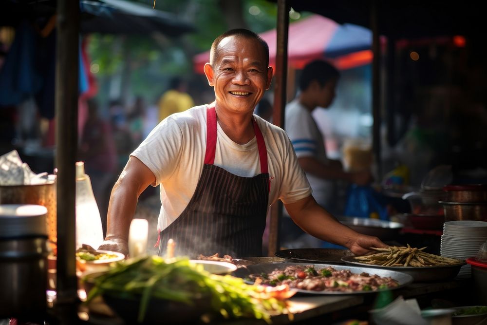 Street food entrepreneur architecture accessories. AI generated Image by rawpixel.