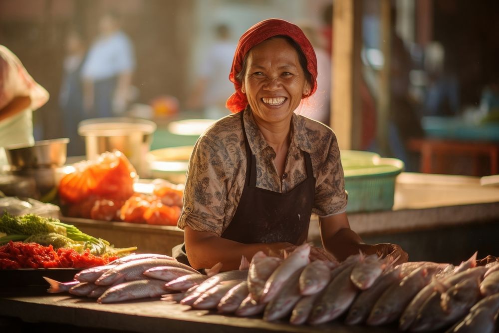 Market vendor female adult. AI generated Image by rawpixel.