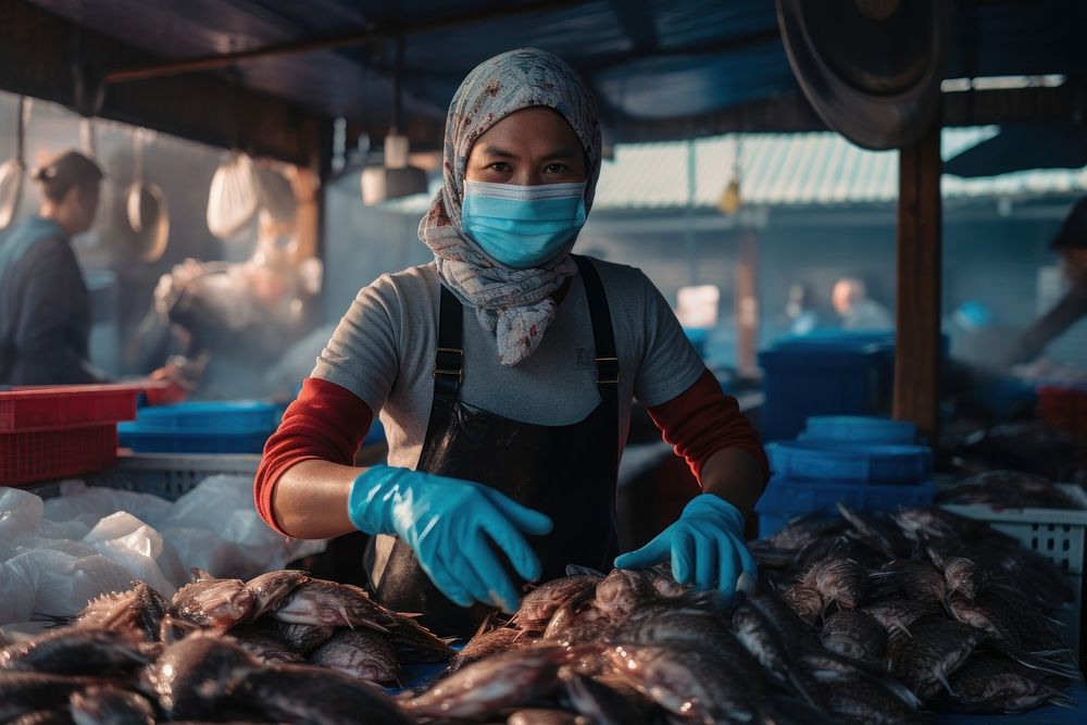 Market adult glove fish. AI generated Image by rawpixel.