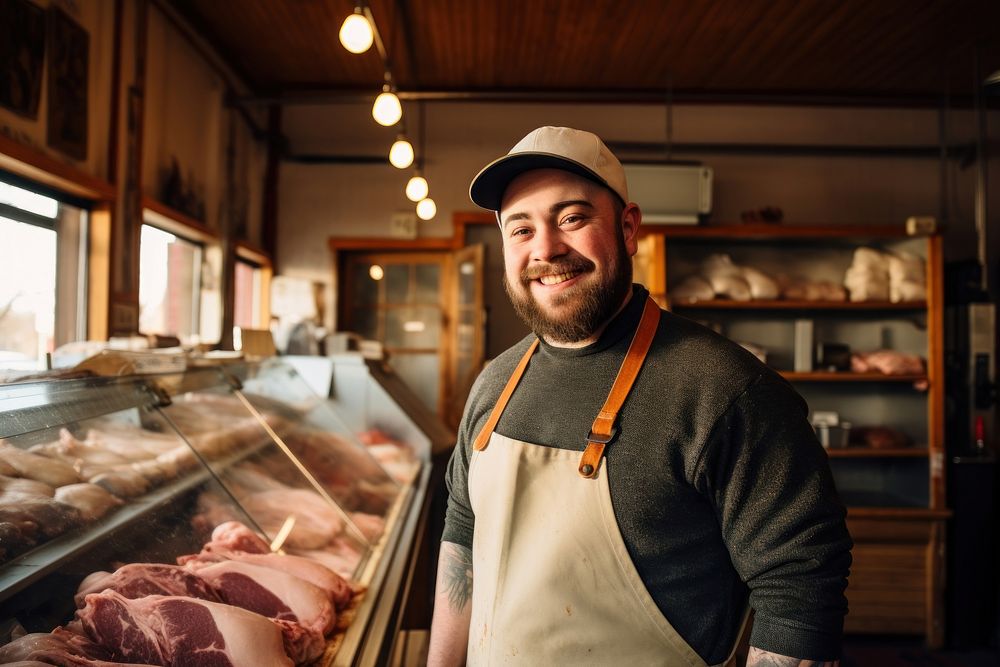 Meat shop adult food entrepreneur. 