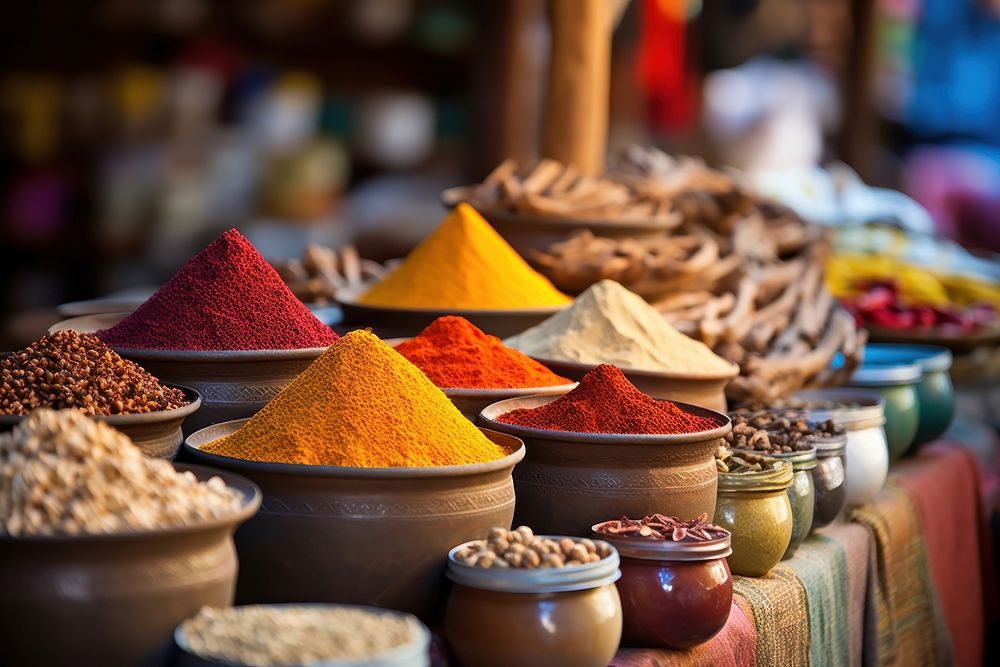 Spice market food market stall. AI generated Image by rawpixel.
