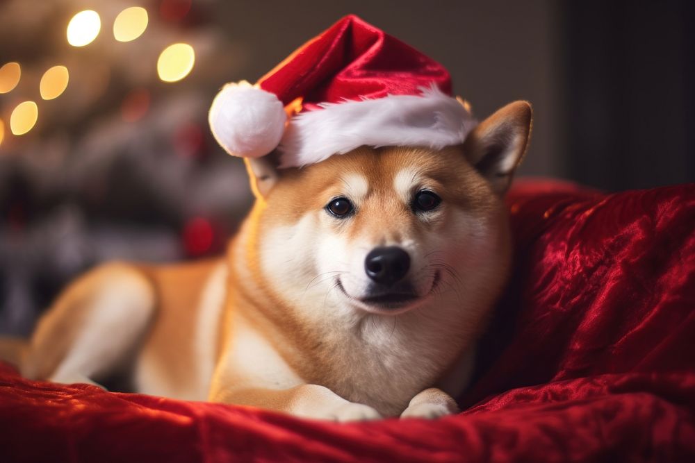 Christmas mammal animal puppy. AI generated Image by rawpixel.