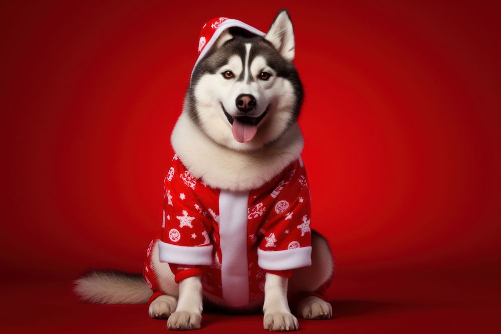 Siberian Husky christmas mammal animal. 