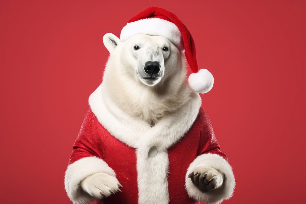 Polar bear christmas mammal animal. 