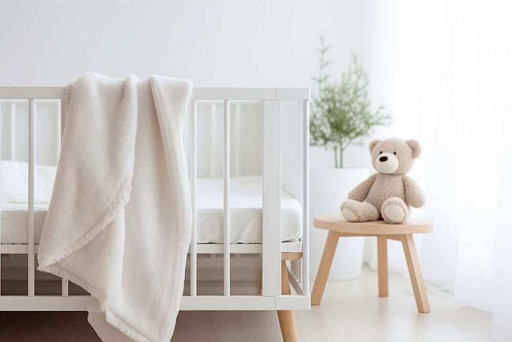 Crib furniture nursery white