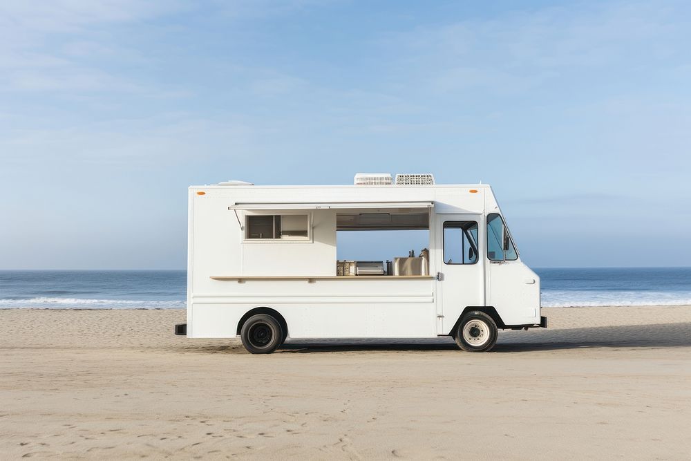 Truck vehicle beach van. AI generated Image by rawpixel.
