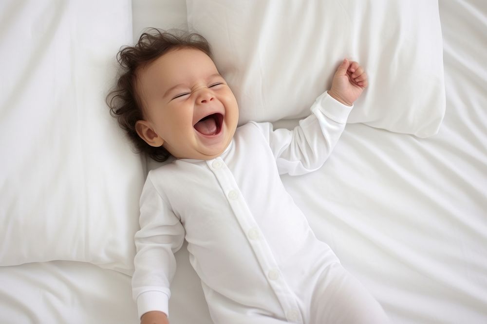 Baby laughing child white. 