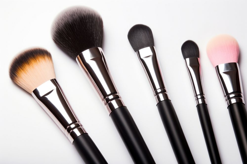 Cosmetics brush tool white background. AI generated Image by rawpixel.