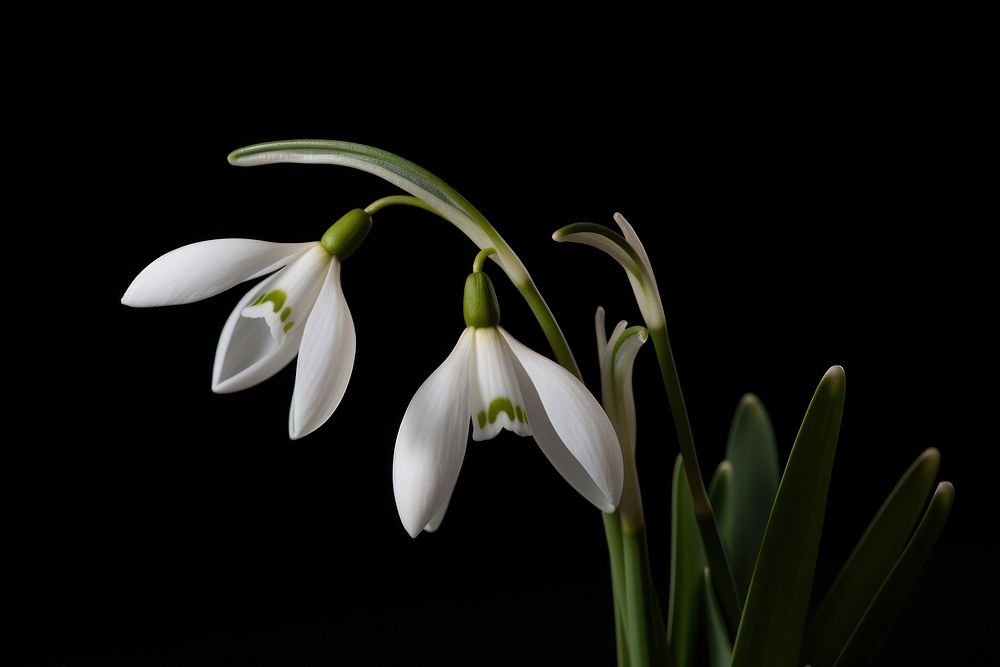 Flower snowdrop blossom plant. AI generated Image by rawpixel.