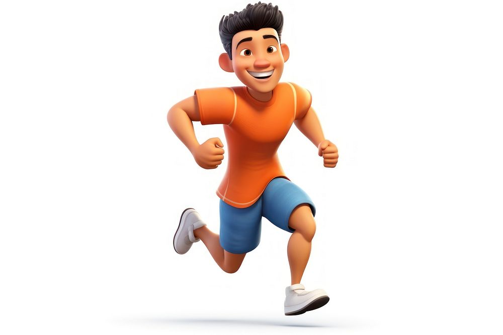 Jogging cartoon determination competition. AI generated Image by rawpixel.