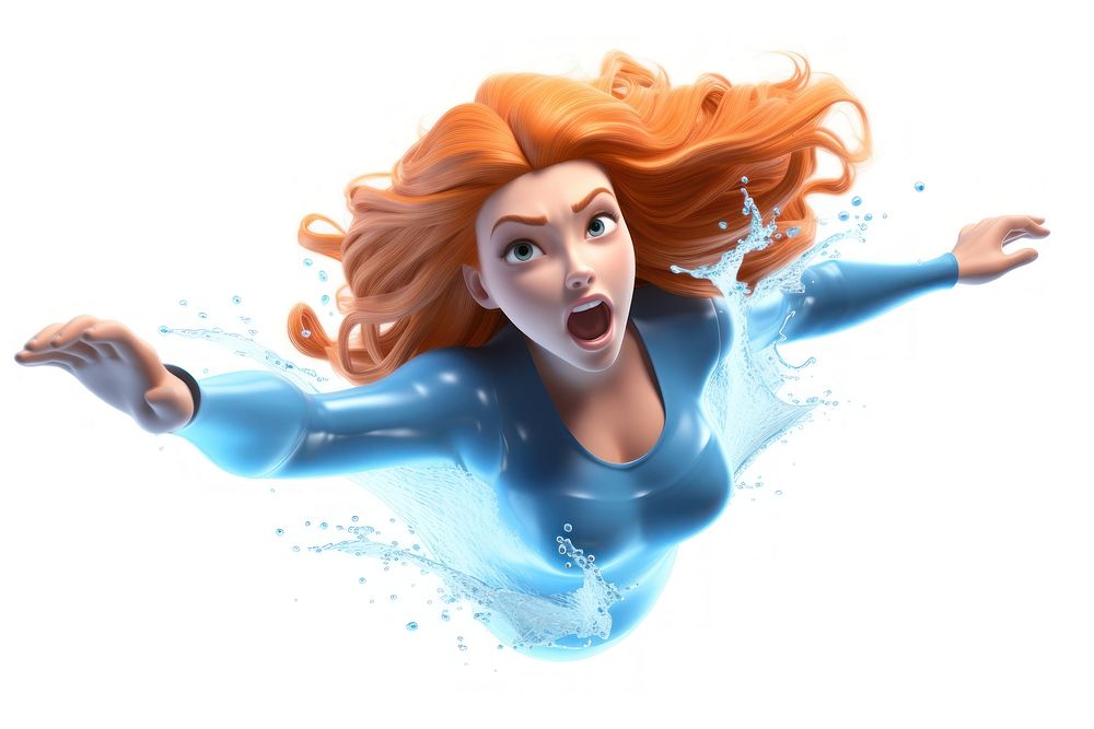 Portrait swimming cartoon sports. AI generated Image by rawpixel.