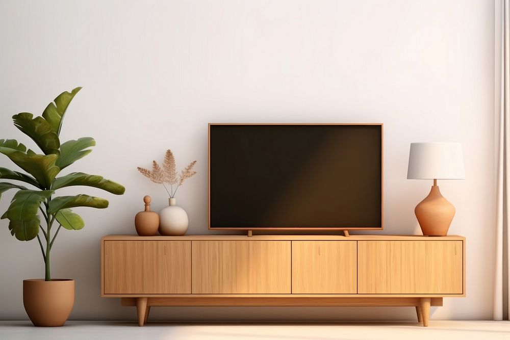 Room architecture television furniture. AI generated Image by rawpixel.