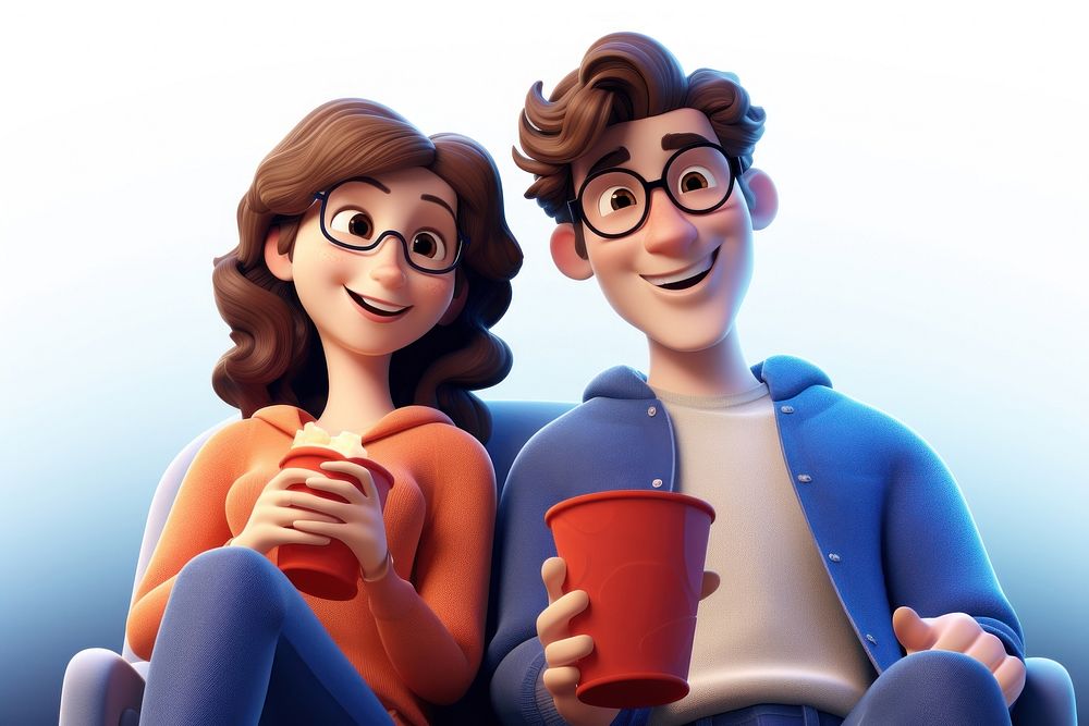 Cartoon adult cup togetherness. AI generated Image by rawpixel.