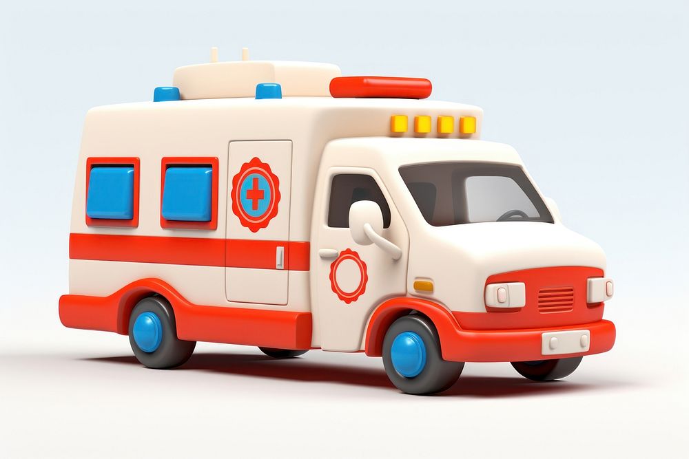 Ambulance vehicle cartoon van. AI generated Image by rawpixel.