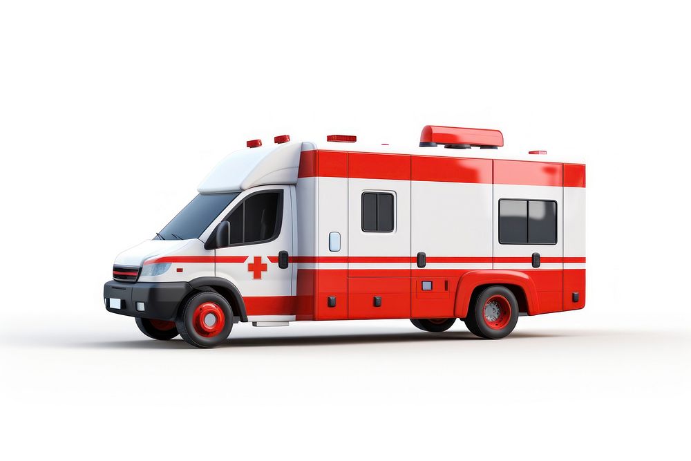 Ambulance vehicle van white background. AI generated Image by rawpixel.