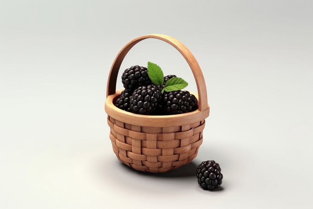 Blackberry basket fruit plant. AI generated Image by rawpixel.