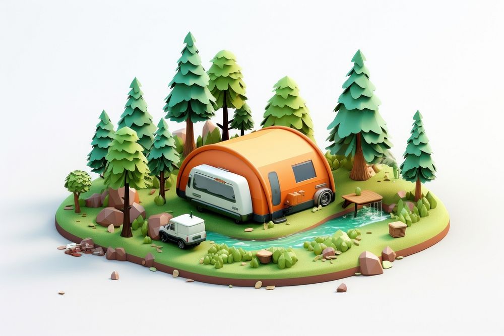 Outdoors vehicle cartoon camping. AI generated Image by rawpixel.