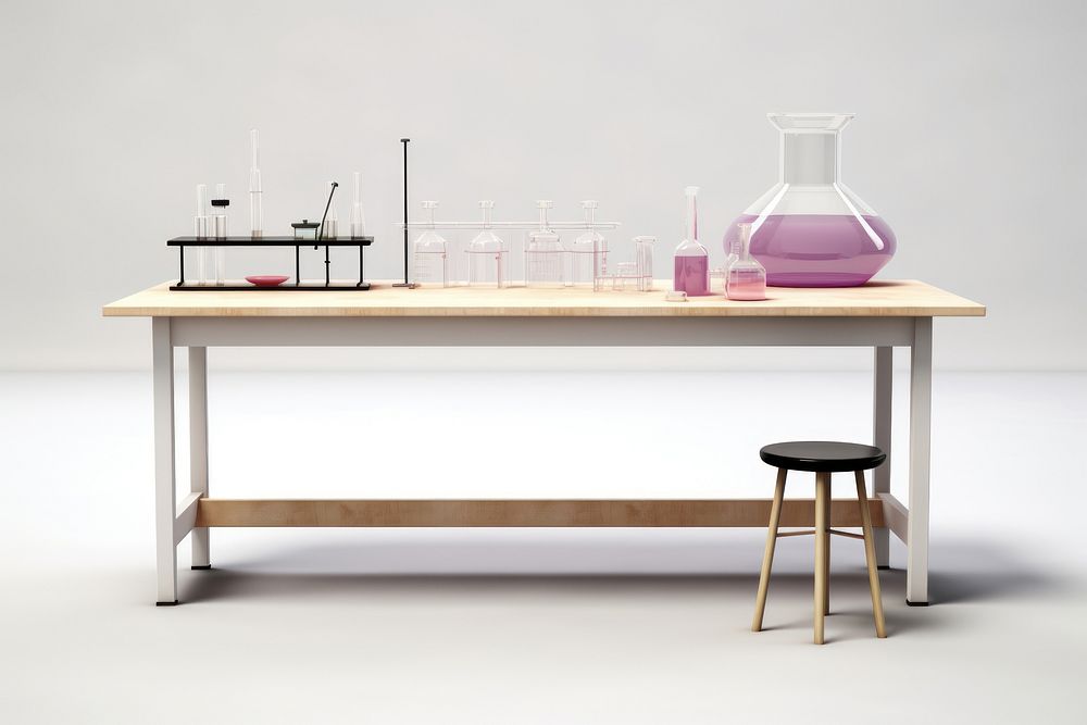 Table furniture desk lab. AI generated Image by rawpixel.