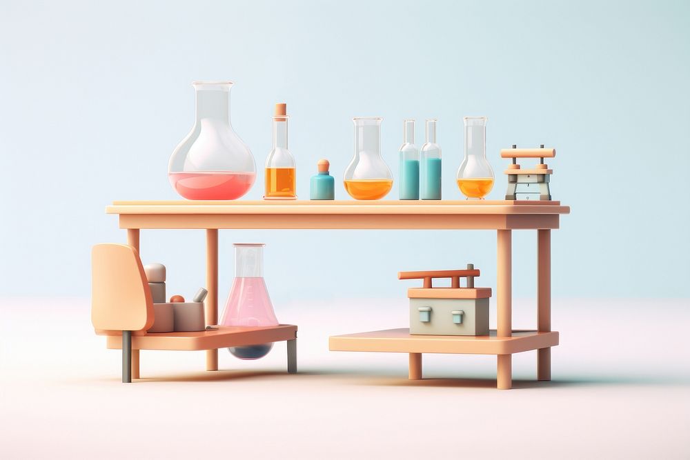 Table furniture shelf lab. AI generated Image by rawpixel.