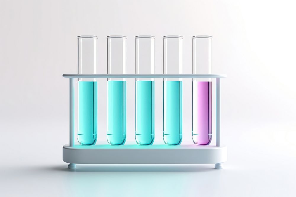 White background biotechnology biochemistry laboratory. AI generated Image by rawpixel.