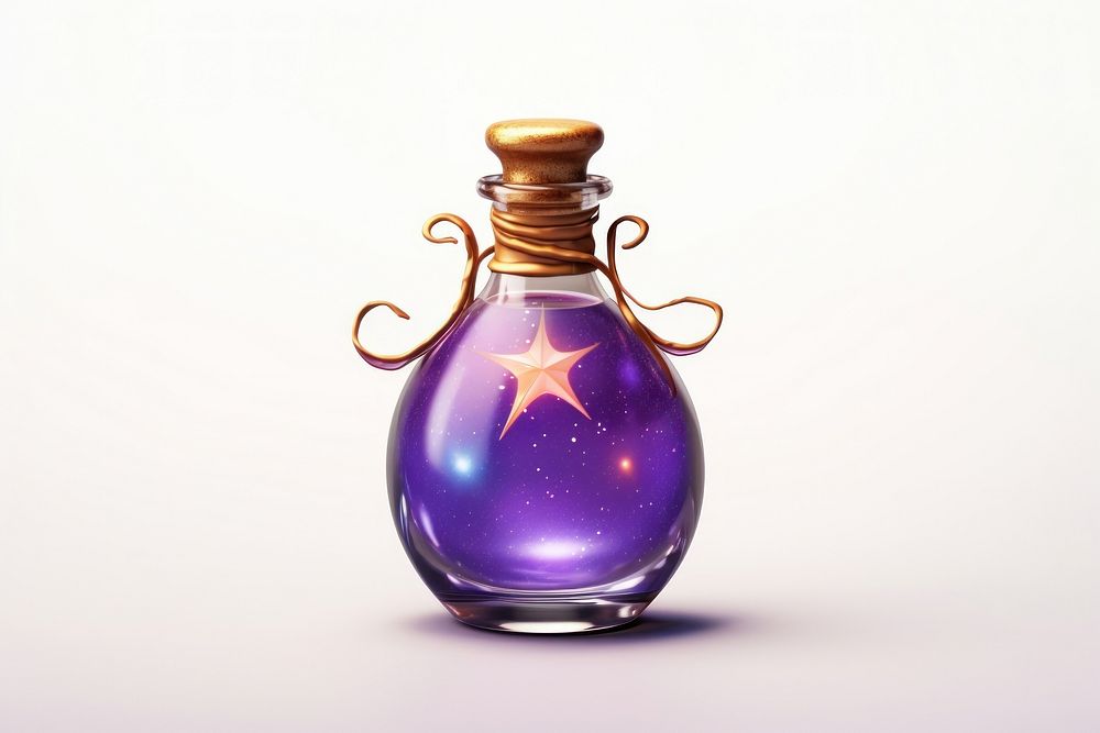 Bottle perfume purple transparent. AI generated Image by rawpixel.