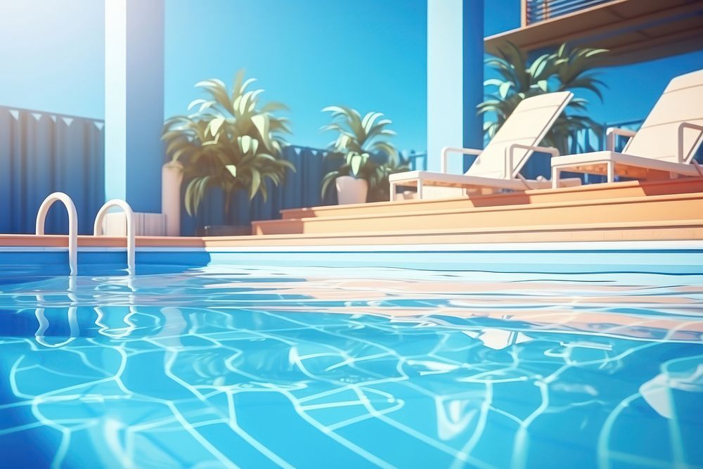 Outdoors swimming chair pool. AI generated Image by rawpixel.
