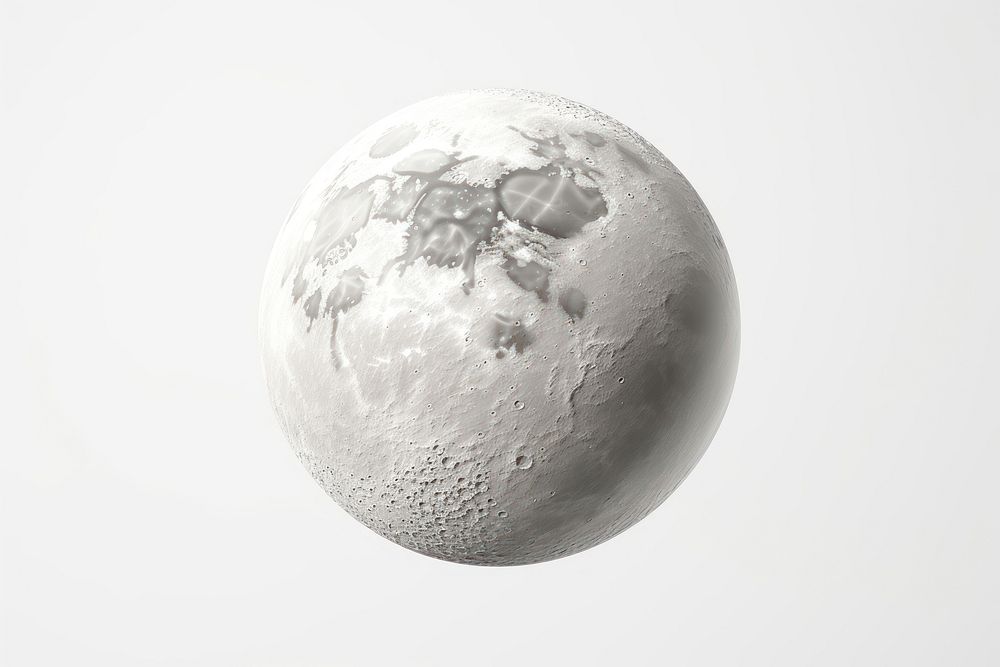 Moon space white background monochrome. AI generated Image by rawpixel.