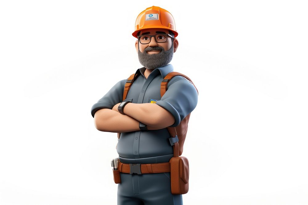 Cartoon hardhat helmet white background. 