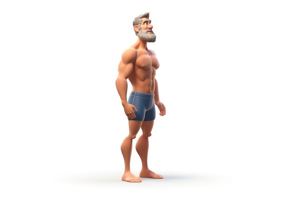 Shorts adult man white background. AI generated Image by rawpixel.